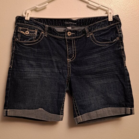 Maurices Embroidered Flap Pocket Denim Jean Shorts - Picture 3 of 7